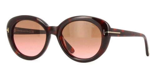 Tom Ford FT1009 LILY-02 - 54B - 55 Lunettes de soleil Havane foncé Ovale