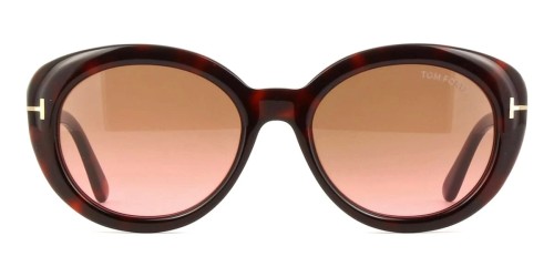 Tom Ford FT1009 LILY-02 - 54B - 55 Lunettes de soleil Havane foncé Ovale