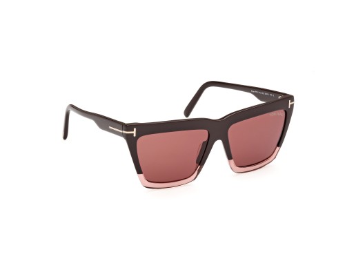 Tom Ford FT1110 EDEN - 50Z - 56 Lunettes de soleil Marron, Rose Angulaire