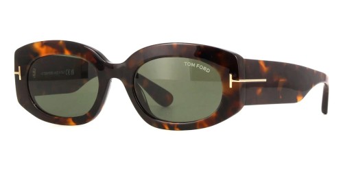 Tom Ford FT1187-F CIELLE - 52N - 54 Lunettes de soleil Havane Ovale