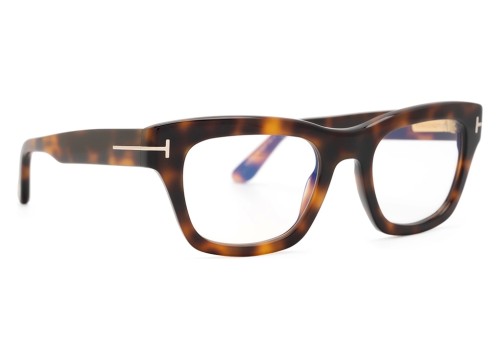 Tom Ford TF6036-B - 053 - 52 - AVEC DES VERRES À FILTRE ANTI LUMIÈRE BLEU-VIOLET Cadres optiques Havane Angulaire