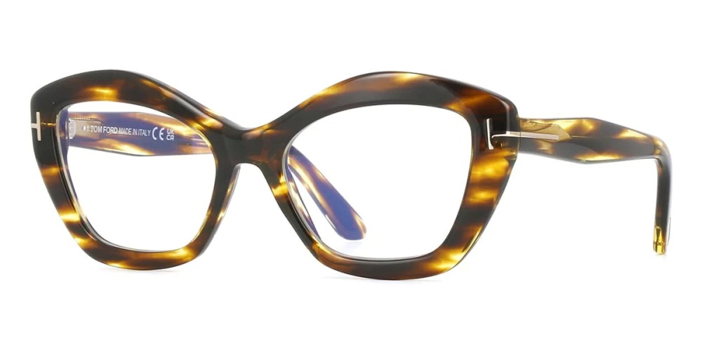 Tom Ford TF6044-B - 055 - 54 - AVEC DES VERRES À FILTRE ANTI LUMIÈRE BLEU-VIOLET Cadres optiques Havane Œil de chat