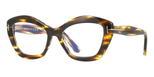 Tom Ford TF6044-B - 055 - 54 - AVEC DES VERRES À FILTRE ANTI LUMIÈRE BLEU-VIOLET Cadres optiques Havane Œil de chat