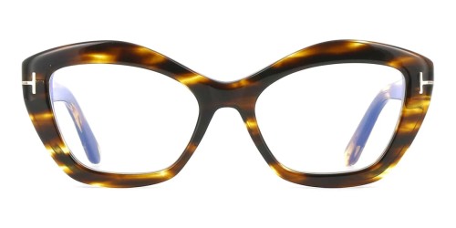 Tom Ford TF6044-B - 055 - 54 - AVEC DES VERRES À FILTRE ANTI LUMIÈRE BLEU-VIOLET Cadres optiques Havane Œil de chat