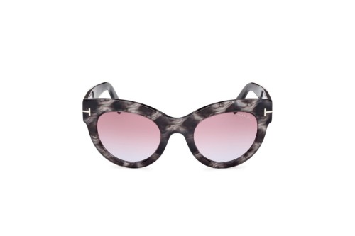 Tom Ford FT1063 LUCILLA - 56Z - 51 Lunettes de soleil Havane Œil de chat