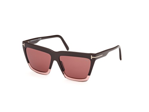 Tom Ford FT1110 EDEN - 50Z - 56 Lunettes de soleil Marron, Rose Angulaire