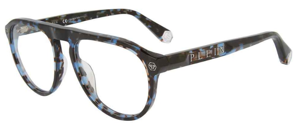 Philipp Plein VPP016 PASSION - 0L93 - 54 Cadres optiques Noir, Bleu, À motifs Pilote (Aviateur)