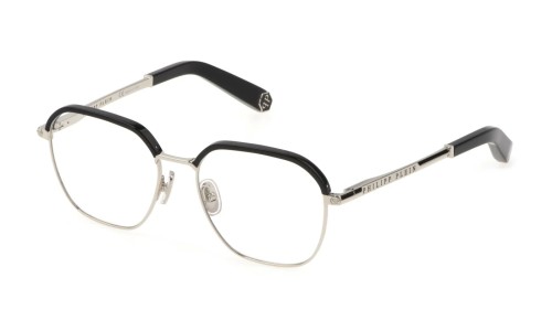 Philipp Plein VPP017 TREASURE - 0579 - 52 Cadres optiques Argent, Noir Angulaire