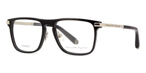 Philipp Plein VPP019 FIRST LOVE - 0700 - 53 Cadres optiques Noir, Argent Angulaire