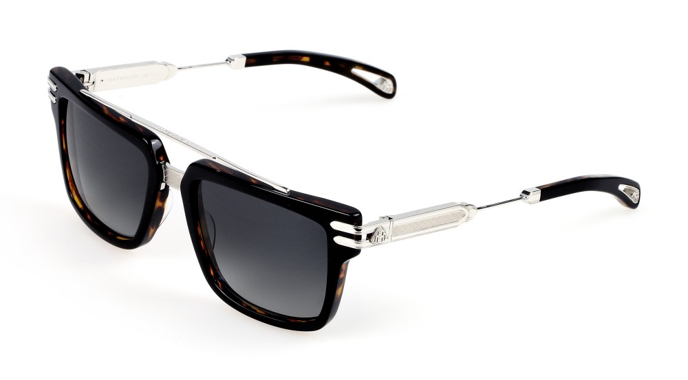 Maybach THE ACE - P-AV-Z06 - 55 Lunettes de soleil Havane foncé, Argent Angulaire