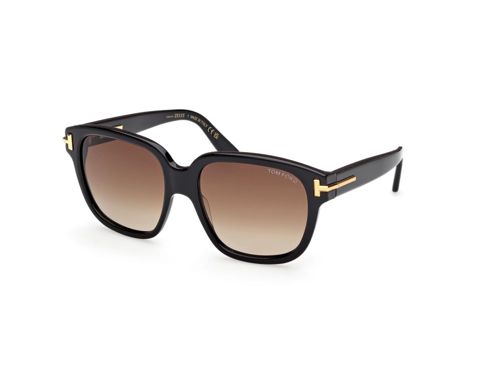 Tom Ford FT1236 ICON COLLECTION - 01F - 58 Lunettes de soleil Black Pillow (Rounded)