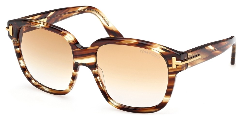 Tom Ford FT1236-F ICON COLLECTION - 55F - 58 Lunettes de soleil Havane Angulaire