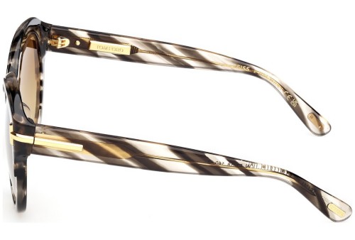 Tom Ford FT1251 ICON COLLECTION - 55F - 57 Lunettes de soleil Havane Coussin arrondi