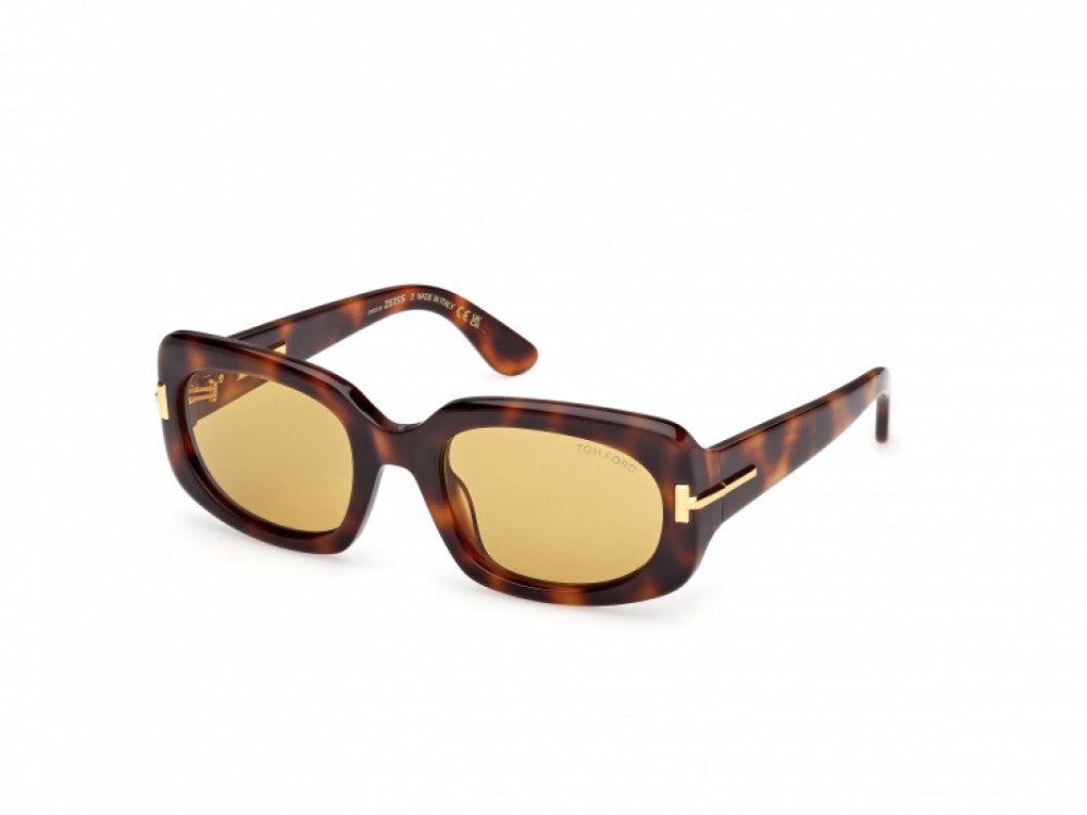 Tom Ford FT1253 ICON COLLECTION - 53E - 54 Lunettes de soleil Havane Angulaire