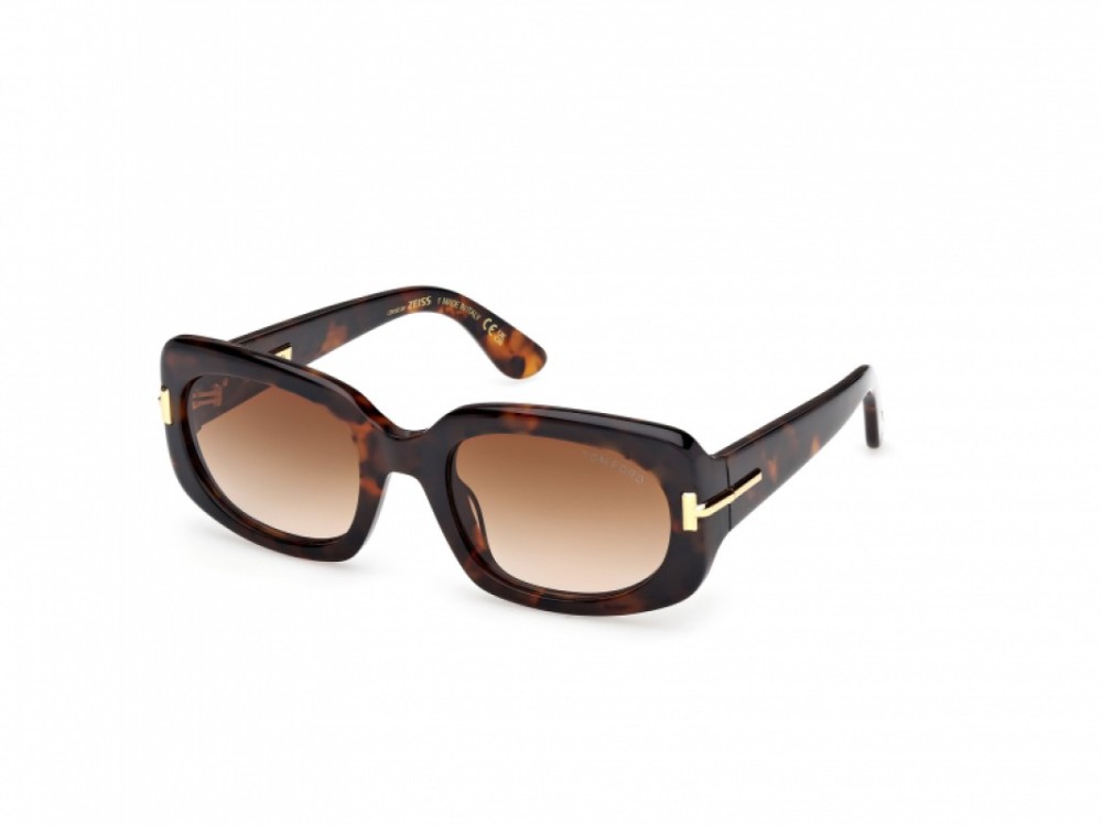 Tom Ford FT1253 ICON COLLECTION - 52F - 54 Lunettes de soleil Havane foncé Angulaire
