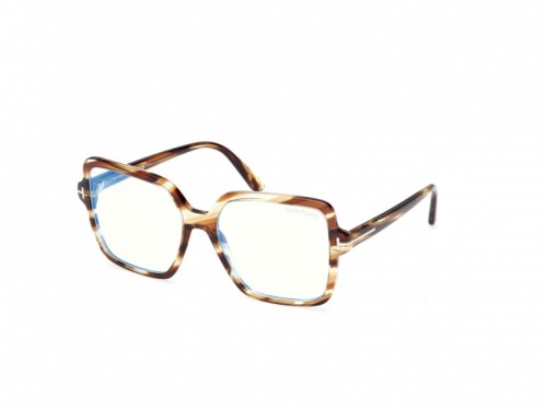 Tom Ford TF6063-B - 055 - 56 - AVEC DES VERRES À FILTRE ANTI LUMIÈRE BLEU-VIOLET Cadres optiques Havane Angulaire