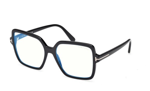 Tom Ford TF6063-B ECO - 001 - 56 - AVEC DES VERRES À FILTRE ANTI LUMIÈRE BLEU-VIOLET Cadres optiques Noir Angulaire