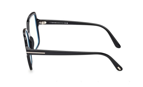 Tom Ford TF6063-B ECO - 001 - 56 - AVEC DES VERRES À FILTRE ANTI LUMIÈRE BLEU-VIOLET Cadres optiques Noir Angulaire