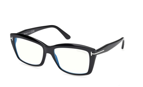 Tom Ford TF6065-B ECO - 001 - 55 - AVEC DES VERRES À FILTRE ANTI LUMIÈRE BLEU-VIOLET Cadres optiques Noir Angulaire