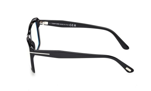 Tom Ford TF6065-B ECO - 001 - 55 - AVEC DES VERRES À FILTRE ANTI LUMIÈRE BLEU-VIOLET Cadres optiques Noir Angulaire