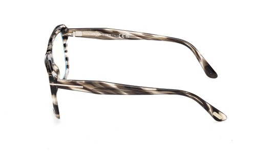 Tom Ford TF6065-B - 056 - 55 - AVEC DES VERRES À FILTRE ANTI LUMIÈRE BLEU-VIOLET Cadres optiques Havane Angulaire