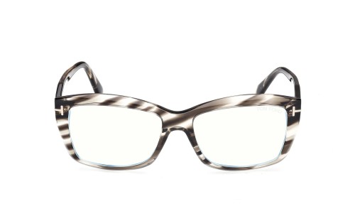 Tom Ford TF6065-B - 056 - 55 - AVEC DES VERRES À FILTRE ANTI LUMIÈRE BLEU-VIOLET Cadres optiques Havane Angulaire