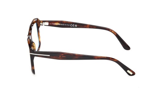 Tom Ford TF6065-B - 055 - 55 - AVEC DES VERRES À FILTRE ANTI LUMIÈRE BLEU-VIOLET Cadres optiques Havane Angulaire