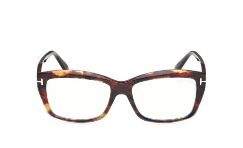 Tom Ford TF6065-B - 055 - 55 - AVEC DES VERRES À FILTRE ANTI LUMIÈRE BLEU-VIOLET Cadres optiques Havane Angulaire