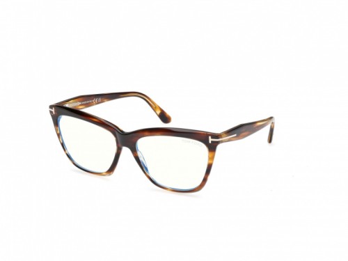 Tom Ford TF6064-B - 055 - 56 - AVEC DES VERRES À FILTRE ANTI LUMIÈRE BLEU-VIOLET Cadres optiques Havane Œil de chat