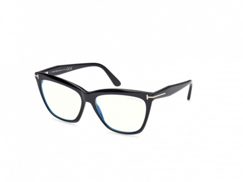 Tom Ford TF6064-B-ECO - 001 - 56 - AVEC DES VERRES À FILTRE ANTI LUMIÈRE BLEU-VIOLET Cadres optiques Noir Œil de chat