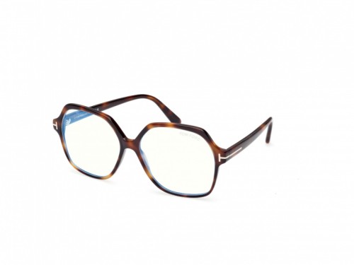 Tom Ford TF6062-B - 053 - 57 - AVEC DES VERRES À FILTRE ANTI LUMIÈRE BLEU-VIOLET Cadres optiques Havane Angulaire