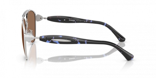 BURBERRY BE3160 - 100573 - 61 Lunettes de soleil Argent, Noir Pilote (Aviateur)