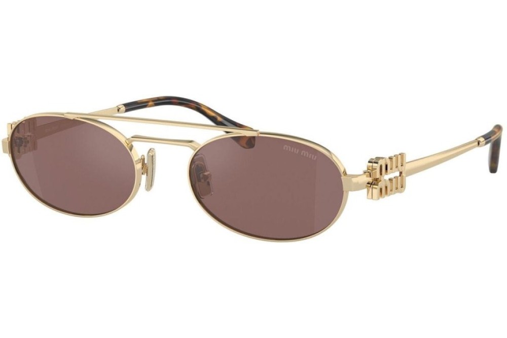 MIU MIU MU 54ZS - ZVN70D - 53 Lunettes de soleil Or, Havane Ovale