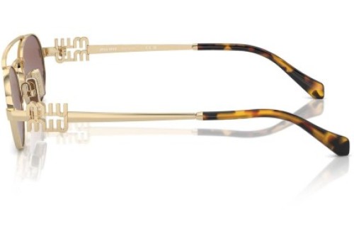 MIU MIU MU 54ZS - ZVN70D - 53 Lunettes de soleil Or, Havane Ovale