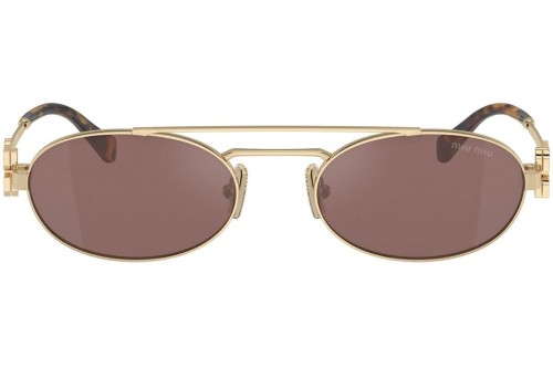 MIU MIU MU 54ZS - ZVN70D - 53 Lunettes de soleil Or, Havane Ovale