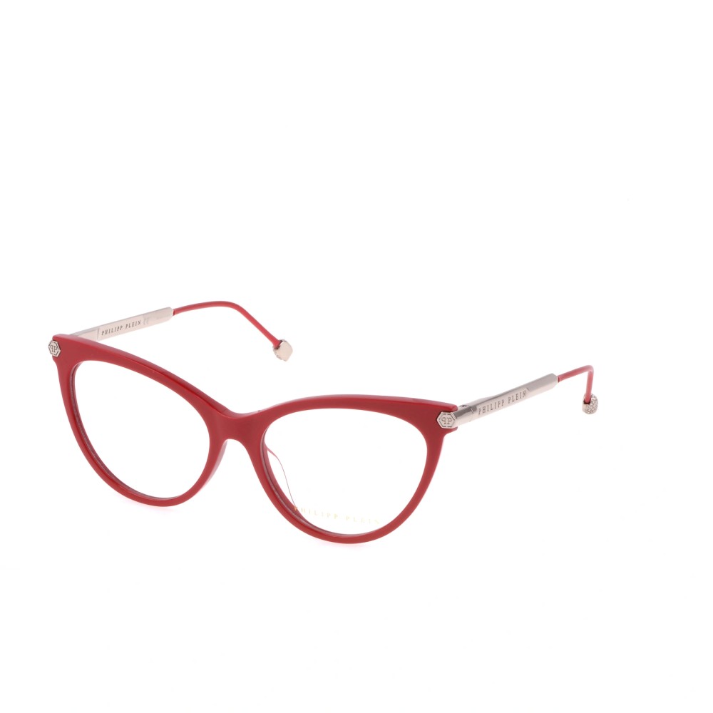Philipp Plein VPP037S FLAWLESS - 02GH - 54 Cadres optiques Rouge, Argent Œil de chat