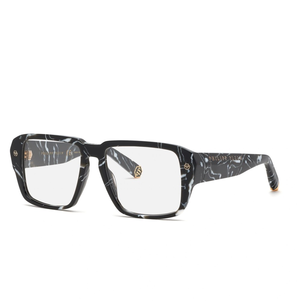 Philipp Plein VPP081 HEXAGON - 0Z21 - 55 Cadres optiques Noir marbré Angulaire