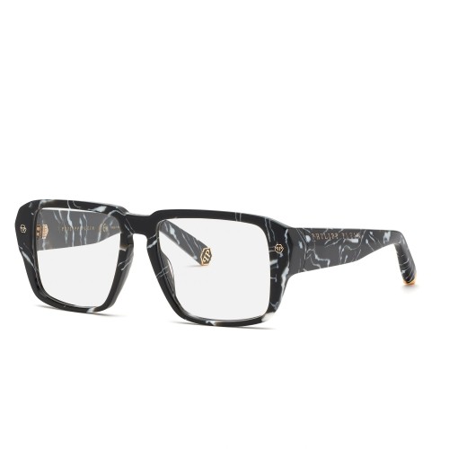 Philipp Plein VPP081 HEXAGON - 0Z21 - 55 Cadres optiques Noir marbré Angulaire