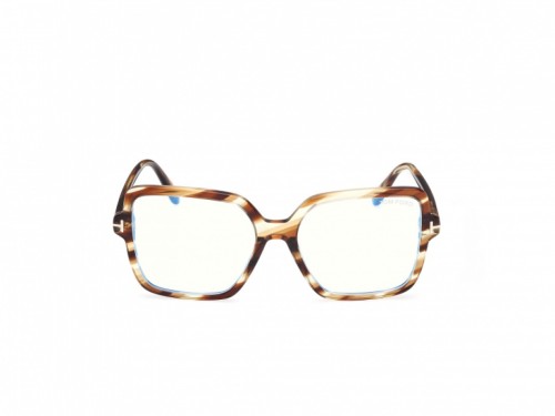 Tom Ford TF6063-B - 055 - 56 - AVEC DES VERRES À FILTRE ANTI LUMIÈRE BLEU-VIOLET Cadres optiques Havane Angulaire