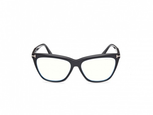 Tom Ford TF6064-B-ECO - 001 - 56 - AVEC DES VERRES À FILTRE ANTI LUMIÈRE BLEU-VIOLET Cadres optiques Noir Œil de chat