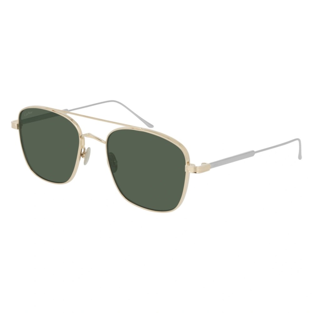 Cartier CT0163S - 006 - 55 Lunettes de soleil Or, Argent Pilote (Aviateur)