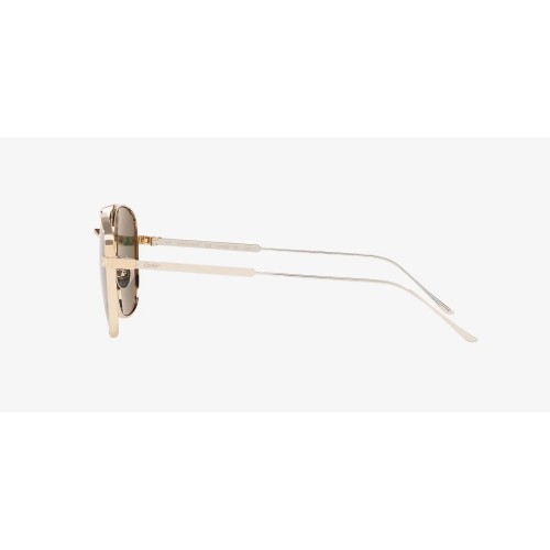 Cartier CT0163S - 006 - 55 Lunettes de soleil Or, Argent Pilote (Aviateur)