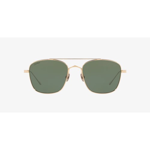 Cartier CT0163S - 006 - 55 Lunettes de soleil Or, Argent Pilote (Aviateur)