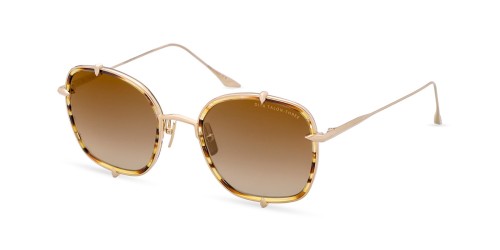 Dita TALON-THREE DTS442-A - 03 - 52 Lunettes de soleil Or, Havane Coussin arrondi