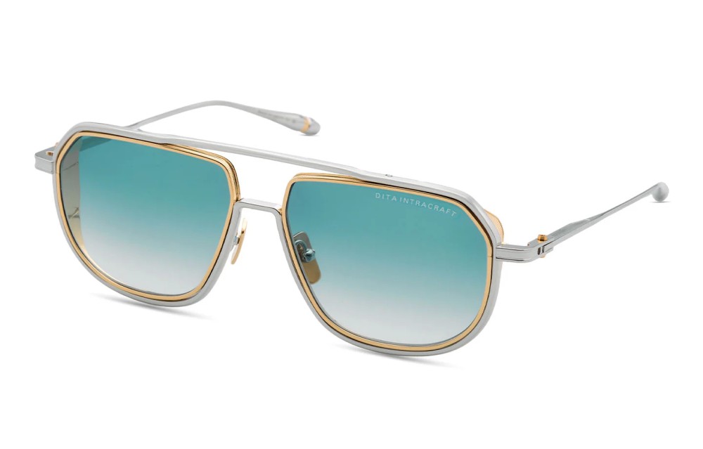Dita INTRACRAFT DTS165-A TITANIUM - 03 - 59 Lunettes de soleil Or, Argent Pilote (Aviateur)
