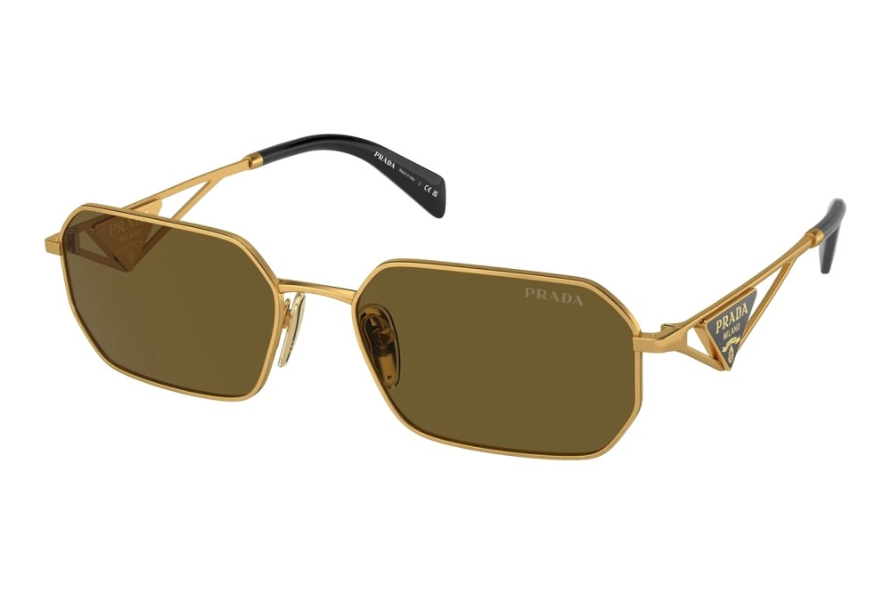 PRADA PR A51S - 15N01T - 58 Lunettes de soleil Or mat Angulaire