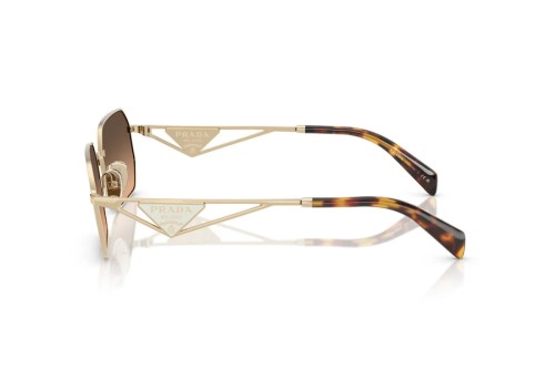 PRADA PR A51S - ZVN50C - 58 Lunettes de soleil Or, Havane Angulaire