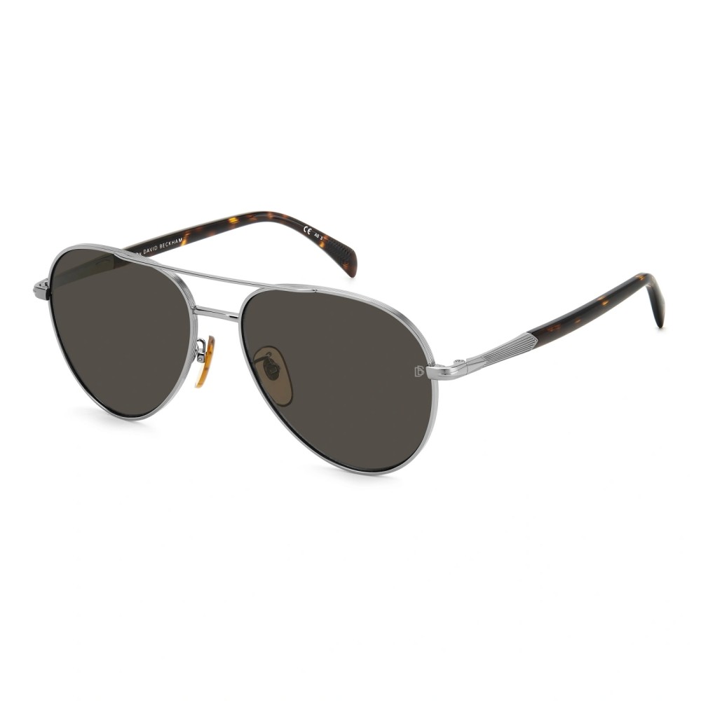 David Beckham DB 1118/G/S - 31Z - 59 Lunettes de soleil Argent, Havane Pilote (Aviateur)