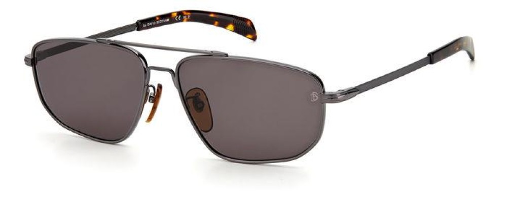 David Beckham DB 7049/G/S - KJ1 - 59 Lunettes de soleil Gris foncé, havane Pilote (Aviateur)