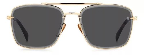 David Beckham DB 7093/G/S - J5GIR - 60 Lunettes de soleil Or, Havane foncé Pilote (Aviateur)